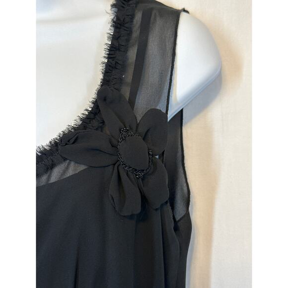 VTG CDC Dress Black 10 Sheer 2 Layers Asymmetrical Whimisgoth Dark Fairy - Picture 2 of 16